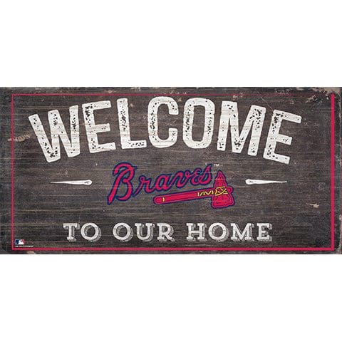 Fan Creations 6x12 Horizontal Atlanta Braves Welcome Distressed Sign