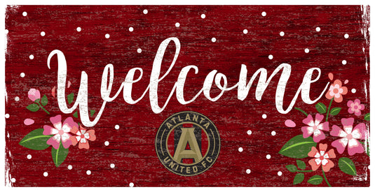 Fan Creations 6x12 Horizontal Atlanta United Welcome Floral 6x12 Sign