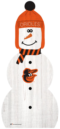 Fan Creations Holiday Home Decor Baltimore Orioles Snowman 31in Leaner