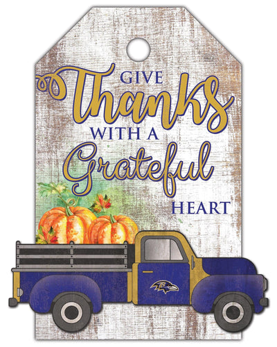Fan Creations Holiday Home Decor Baltimore Ravens Gift Tag and Truck 11x19