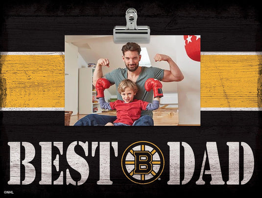 Fan Creations Desktop Stand Boston Bruins Best Dad With Stripe Clip Frame