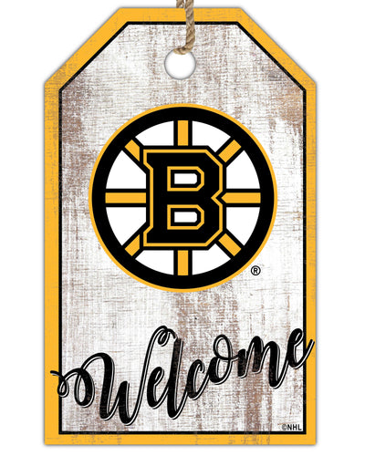 Fan Creations Holiday Home Decor Boston Bruins Welcome 11x19 Tag