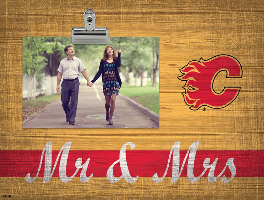 Fan Creations Desktop Stand Calgary Flames Mr & Mrs Clip Frame