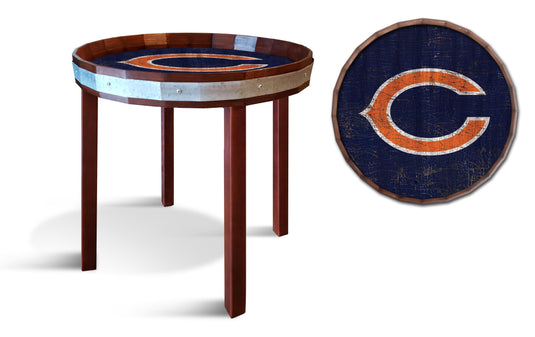 Fan Creations Wall Decor Chicago Bears  Barrel Top Side Table