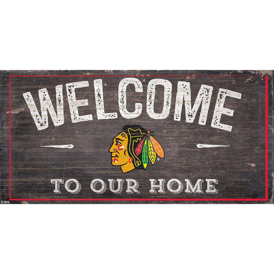 Fan Creations 6x12 Horizontal Chicago Blackhawks Welcome Distressed 6x12