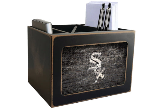 Fan Creations Desktop Stand Chicago White Sox Distressed Desktop Organizer With Team Color