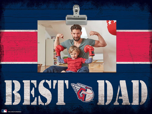 Fan Creations Desktop Stand Cleveland Guardians Best Dad With Stripe Clip Frame