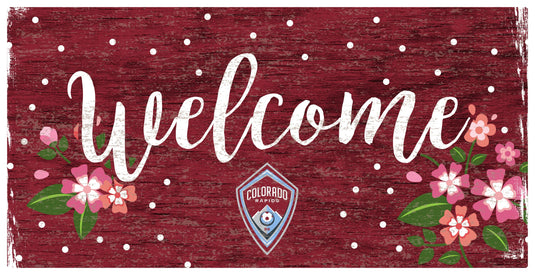 Fan Creations 6x12 Horizontal Colorado Rapids Welcome Floral 6x12 Sign