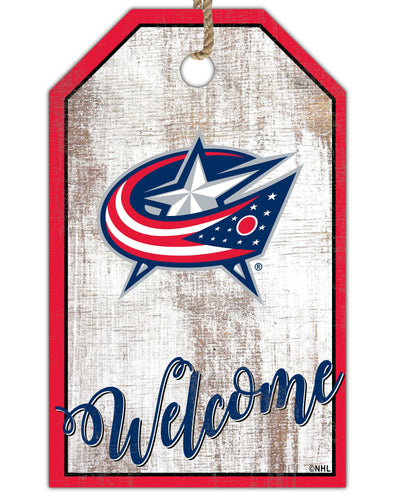 Fan Creations Holiday Home Decor Columbus Blue Jackets Welcome 11x19 Tag