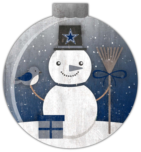 Fan Creations Holiday Home Decor Dallas Cowboys Snowglobe 12in Wall Art