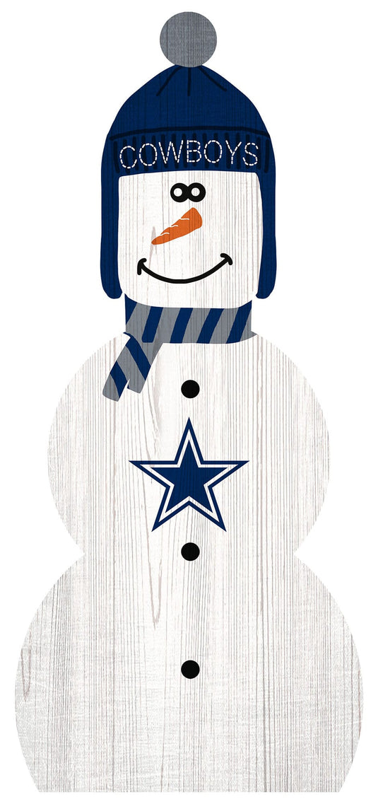 Fan Creations Holiday Home Decor Dallas Cowboys Snowman 31in Leaner
