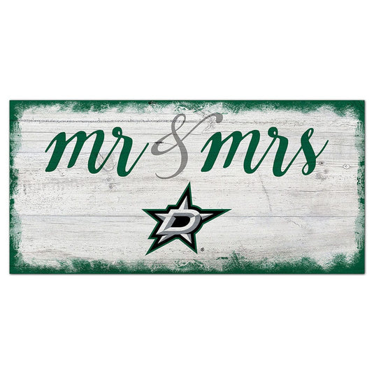 Fan Creations 6x12 Horizontal Dallas Stars Script Mr & Mrs 6x12 Sign