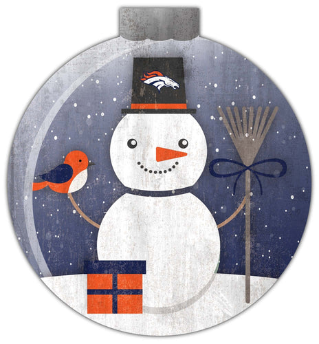 Fan Creations Holiday Home Decor Denver Broncos Snowglobe 12in Wall Art