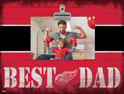 Fan Creations Desktop Stand Detroit Red Wings Best Dad With Stripe Clip Frame