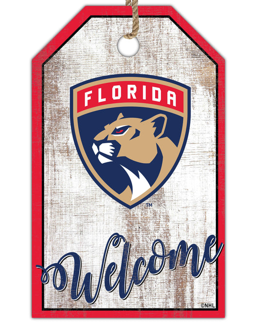 Fan Creations Holiday Home Decor Florida Panthers Welcome 11x19 Tag