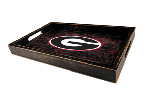 Fan Creations Home Decor Georgia  Distressed Team Tray With Team Colors