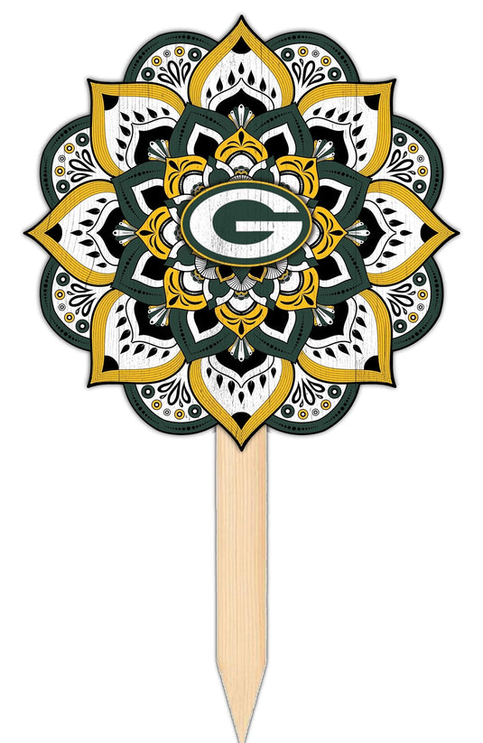 Fan Creations NFL Signs Green Bay Packers NFL Mandala Flower Stake Sign