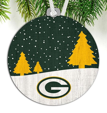 Green Bay Packers Snow Scene Ornament – Fan Creations GA