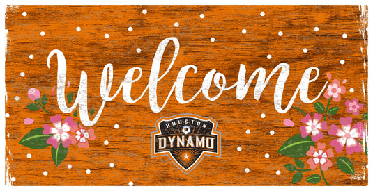 Fan Creations 6x12 Horizontal Houston Dynamo Welcome Floral 6x12 Sign