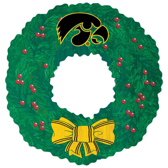 Fan Creations Holiday Home Decor Iowa Team Wreath 16in