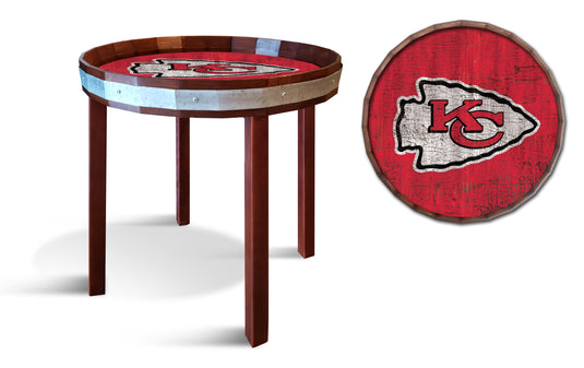 Fan Creations Wall Decor Kansas City Chiefs  Barrel Top Side Table