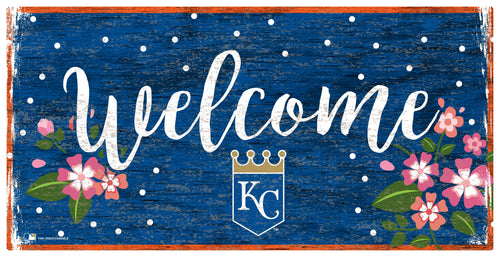 Fan Creations 6x12 Horizontal Kansas City Royals Welcome Floral 6x12 Sign