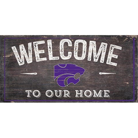 Fan Creations 6x12 Horizontal Kansas State Welcome Distressed 6 x 12