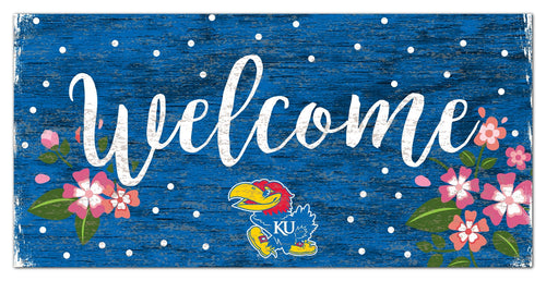 Fan Creations 6x12 Horizontal Kansas Welcome Floral 6x12 Sign
