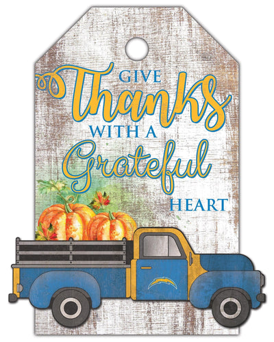Fan Creations Holiday Home Decor Los Angeles Chargers Gift Tag and Truck 11x19
