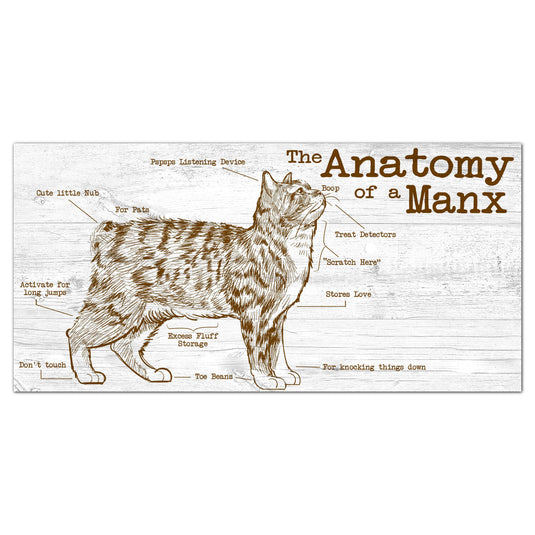 Fan Creations 6x12 Pet Manx Anatomy of a Dog/Cat 6x12