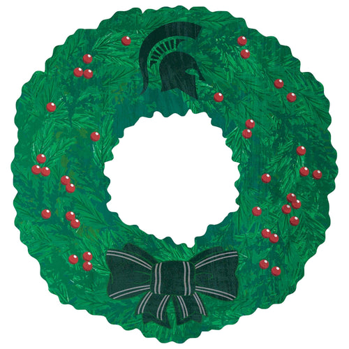 Fan Creations Holiday Home Decor Michigan State Team Wreath 16in