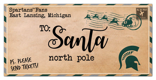 Fan Creations Holiday Home Decor Michigan State To Santa 6x12