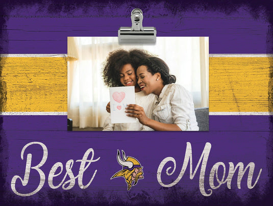 Fan Creations Desktop Stand Minnesota Vikings Best Mom With Stripe Clip Frame