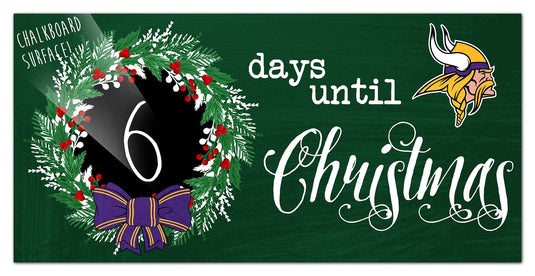 Fan Creations Holiday Home Decor Minnesota Vikings Chalk Christmas Countdown 6x12