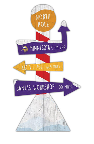 Fan Creations Holiday Home Decor Minnesota Vikings Directional North Pole