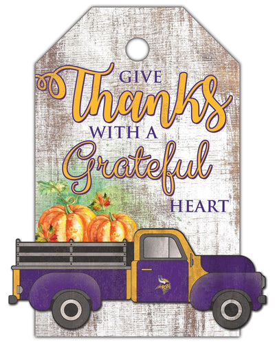 Fan Creations Holiday Home Decor Minnesota Vikings Gift Tag and Truck 11x19
