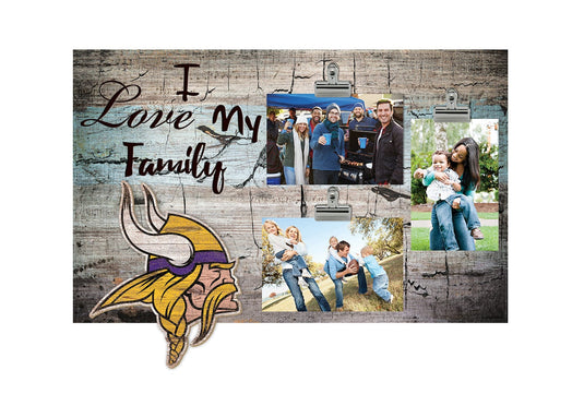 Fan Creations Desktop Stand Minnesota Vikings I Love My Family 11x19 Clip Frame
