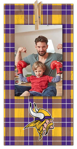 Fan Creations Desktop Stand Minnesota Vikings Logo Pattern Clothespin 6x12