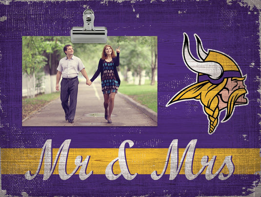 Fan Creations Desktop Stand Minnesota Vikings Mr & Mrs Clip Frame