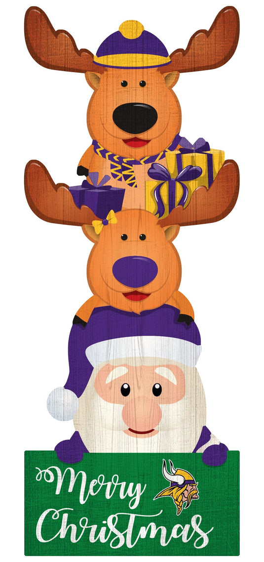 Fan Creations Holiday Home Decor Minnesota Vikings Santa Stack 31in Leaner
