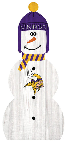 Fan Creations Holiday Home Decor Minnesota Vikings Snowman 31in Leaner