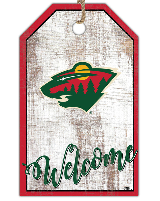 Fan Creations Holiday Home Decor Minnesota Wild Welcome 11x19 Tag