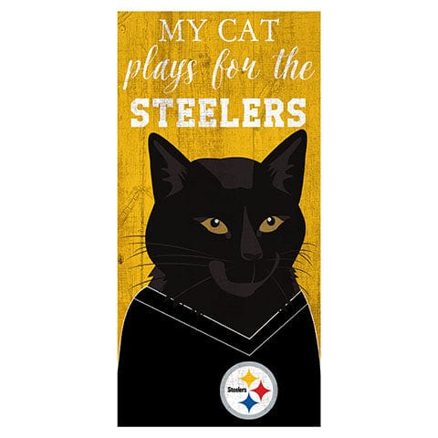 Fan Creations 6x12 Horizontal My Cat Plays For The Pittsburgh Steelers 6x12 Sign