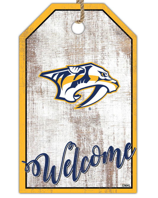Fan Creations Holiday Home Decor Nashville Predators Welcome 11x19 Tag