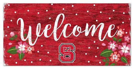Fan Creations 6x12 Horizontal NC State University Welcome Floral 6x12 Sign