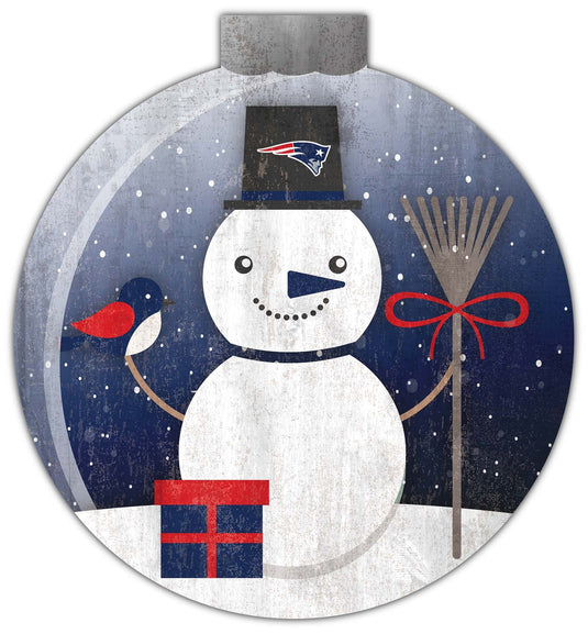 Fan Creations Holiday Home Decor New England Patriots Snowglobe 12in Wall Art