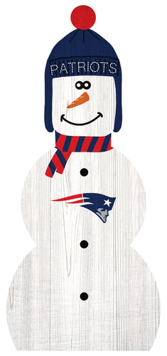 Fan Creations Holiday Home Decor New England Patriots Snowman 31in Leaner