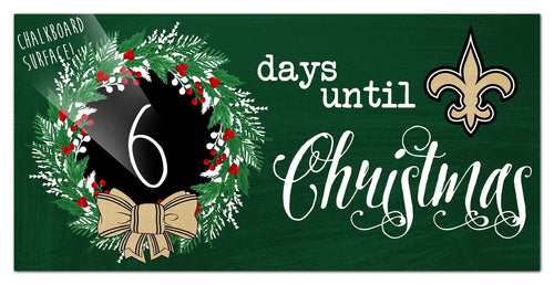 Fan Creations Holiday Home Decor New Orleans Saints Chalk Christmas Countdown 6x12