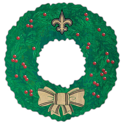 Fan Creations Holiday Home Decor New Orleans Saints Team Wreath 16in