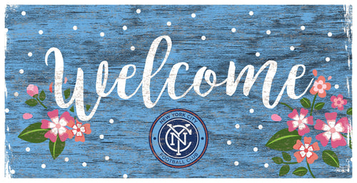 Fan Creations 6x12 Horizontal New York City FC Welcome Floral 6x12 Sign